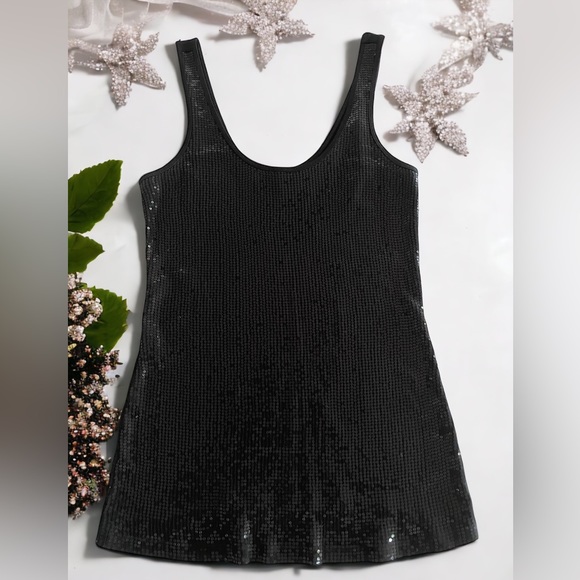 Express Black Sequin Tank - Picture 4 of 9
